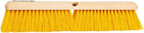 PRO-SOURCE - 24" General Purpose Polypropylene Push Broom - 3" Bristle Length, Plastic Block, Threaded Handle Connection, Handle Sold Separately - USA Tool & Supply