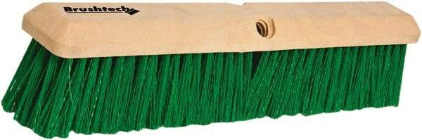 PRO-SOURCE - 24" General Purpose Polypropylene Push Broom - 3" Bristle Length, Plastic Block, Threaded Handle Connection, Handle Sold Separately - USA Tool & Supply