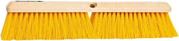 PRO-SOURCE - 18" General Purpose Polypropylene Push Broom - 3" Bristle Length, Plastic Block, Threaded Handle Connection, Handle Sold Separately - USA Tool & Supply