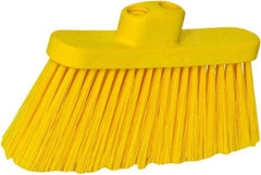 PRO-SOURCE - 10" Wide, Yellow Polypropylene Bristles, Angled Broom - Threaded Handle, 10 Inch Wide Broom, Yellow Bristles, Handle Sold Separately - USA Tool & Supply