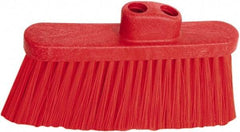 PRO-SOURCE - 10" Wide, Red Polypropylene Bristles, Angled Broom - Threaded Handle, 10 Inch Wide Broom, Red Bristles, Handle Sold Separately - USA Tool & Supply