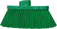 PRO-SOURCE - 10" Wide, Green Polypropylene Bristles, Angled Broom - Threaded Handle, 10 Inch Wide Broom, Green Bristles, Handle Sold Separately - USA Tool & Supply