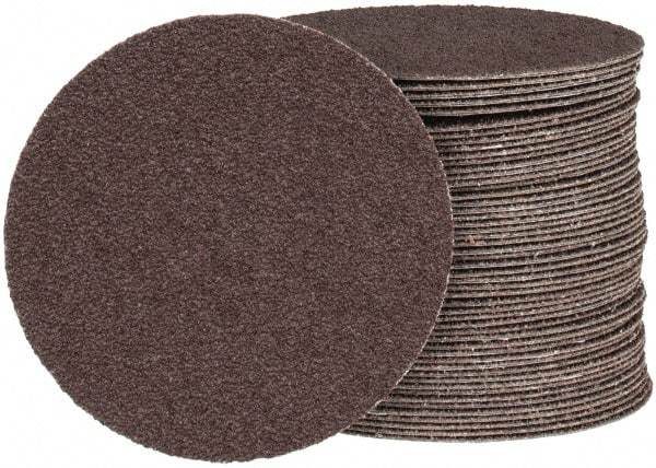 Tru-Maxx - 4" Diam, 50 Grit Aluminum Oxide Adhesive PSA Disc - Coarse Grade, X Weighted Cloth Backing, For Right Angle/Vertical Shaft Portable Grinders - USA Tool & Supply