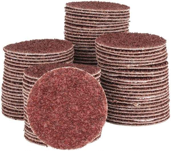 Tru-Maxx - 2" Diam, 24 Grit Aluminum Oxide Adhesive PSA Disc - Very Coarse Grade, X Weighted Cloth Backing, For Right Angle/Vertical Shaft Portable Grinders - USA Tool & Supply