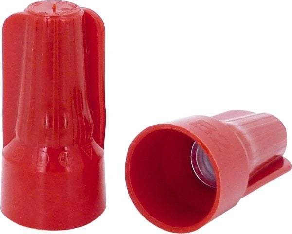 Ideal - 2, 18 to 5, 12 AWG, 600 Volt, Flame Retardant, Standard Twist on Wire Connector - Red, 221°F - USA Tool & Supply