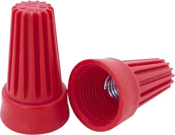 Ideal - 2, 14 to 4, 12 AWG, 600 Volt, Flame Retardant, Standard Twist on Wire Connector - Red, 221°F - USA Tool & Supply