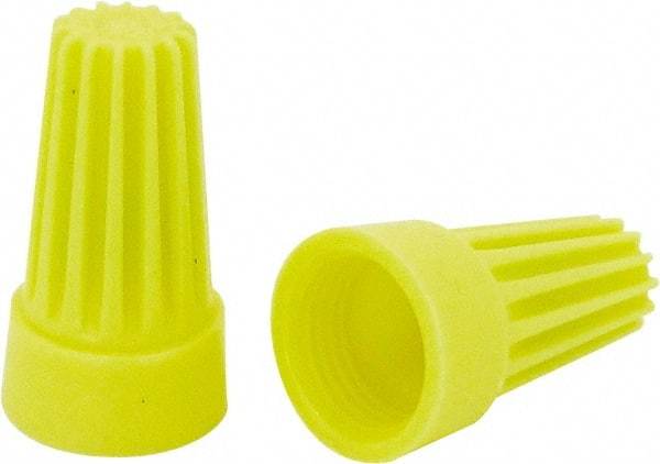 Ideal - 2, 18 to 2, 12 AWG, 600 Volt, Flame Retardant, Standard Twist on Wire Connector - Yellow, 221°F - USA Tool & Supply