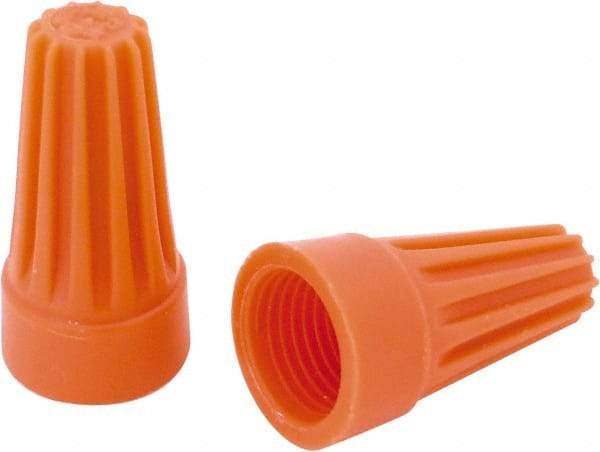 Ideal - 2, 18 to 2, 14 AWG, 600 Volt, Flame Retardant, Standard Twist on Wire Connector - Orange, 221°F - USA Tool & Supply