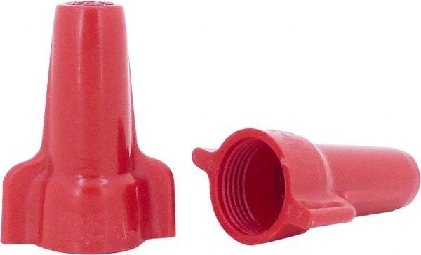 Ideal - 2, 18 to 4, 10 AWG, 600 Volt, Flame Retardant, Wing Twist on Wire Connector - Red, 221°F - USA Tool & Supply