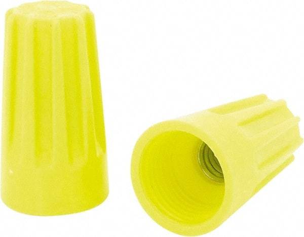 Ideal - 2, 18 to 4, 14 + 1, 18 AWG, 600 Volt, Flame Retardant, Standard Twist on Wire Connector - Yellow, 221°F - USA Tool & Supply