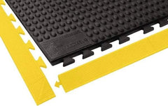 Wearwell - 3' Long x 3' Wide x 5/8" Thick, Anti-Fatigue Modular Matting Tiles - Male & Female, 4 Interlocking Sides, Black, For Dry Areas, Series 503 - USA Tool & Supply