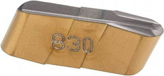 Iscar - 400200GIF E Grade IC830, 4mm Cutting Width Carbide Grooving Insert - 2mm Max Depth of Cut, Neutral, 2mm Corner Radius, TiAlN Finish - USA Tool & Supply