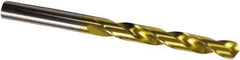 Guhring - #4 118° High Speed Steel Jobber Drill - TiN Finish, Right Hand Cut, Spiral Flute, 93mm OAL, Cone Relief Point - USA Tool & Supply