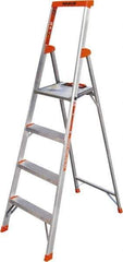 Little Giant Ladder - 4 Steps, 6' High, Type IA Rating, Aluminum Step Ladder - 300 Lb Capacity, 21" Base Width - USA Tool & Supply