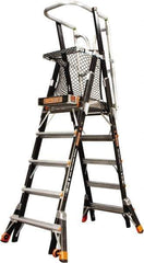 Little Giant Ladder - 108" 8 Step Platform - Rolling Work Platform, 375 Lb Capacity, 108" Platform Height, 45-1/2" Base Width x 87" Base Depth, Aluminum - USA Tool & Supply