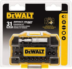 DeWALT - 31 Piece, Screwdriver Tamperproof Bit Set - #1, #2 & #3 Phillips, #1, #2 & #3 Square Recess - USA Tool & Supply