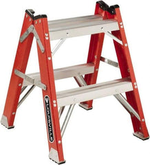 Louisville - 1 Step, 2' High, Type IAA Rating, Fiberglass Step Stand - 375 Lb Capacity, 21" Base Width - USA Tool & Supply