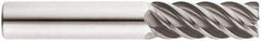 Niagara Cutter - 3/8", 5 Flute, Single End, Solid Carbide, 0.015" Corner Radius End Mill - 2" OAL, 45° Helix, Right Hand Flute, 1/2" LOC, Right Hand Cut - USA Tool & Supply