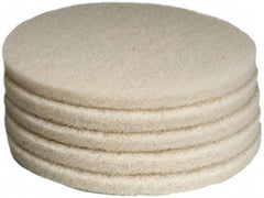 PRO-SOURCE - Polishing Pad - 17" Machine, White Pad, Polyester - USA Tool & Supply