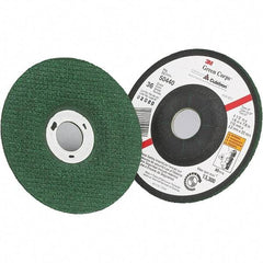 3M - 46 Grit, 4-1/2" Wheel Diam, 1/8" Wheel Thickness, 7/8" Arbor Hole, Type 27 Depressed Center Wheel - Ceramic - USA Tool & Supply