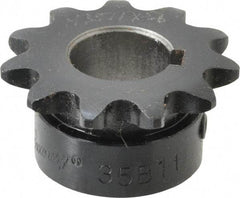 Browning - 11 Teeth, 3/8" Chain Pitch, Chain Size 35, Finished Bore Sprocket - 5/8" Bore Diam, 1.331" Pitch Diam, 1-1/2" Outside Diam - USA Tool & Supply