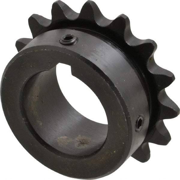 Browning - 15 Teeth, 3/8" Chain Pitch, Chain Size 35, Finished Bore Sprocket - 1" Bore Diam, 1.804" Pitch Diam, 1.99" Outside Diam - USA Tool & Supply