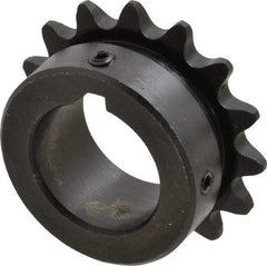 Browning - 15 Teeth, 3/8" Chain Pitch, Chain Size 35, Finished Bore Sprocket - 1" Bore Diam, 1.804" Pitch Diam, 1.99" Outside Diam - USA Tool & Supply