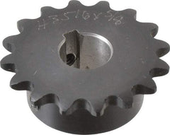 Browning - 16 Teeth, 3/8" Chain Pitch, Chain Size 35, Finished Bore Sprocket - 5/8" Bore Diam, 1.922" Pitch Diam, 2.11" Outside Diam - USA Tool & Supply