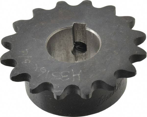 Browning - 16 Teeth, 3/8" Chain Pitch, Chain Size 35, Finished Bore Sprocket - 3/4" Bore Diam, 1.922" Pitch Diam, 2.11" Outside Diam - USA Tool & Supply