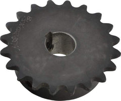 Browning - 20 Teeth, 3/8" Chain Pitch, Chain Size 35, Finished Bore Sprocket - 5/8" Bore Diam, 2.397" Pitch Diam, 2.59" Outside Diam - USA Tool & Supply