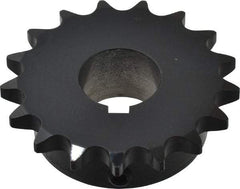 Browning - 17 Teeth, 1/2" Chain Pitch, Chain Size 40, Finished Bore Sprocket - 1" Bore Diam, 2.721" Pitch Diam, 2.96" Outside Diam - USA Tool & Supply
