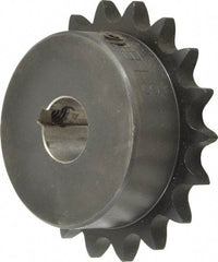 Browning - 18 Teeth, 1/2" Chain Pitch, Chain Size 40, Finished Bore Sprocket - 3/4" Bore Diam, 2.879" Pitch Diam, 3.14" Outside Diam - USA Tool & Supply