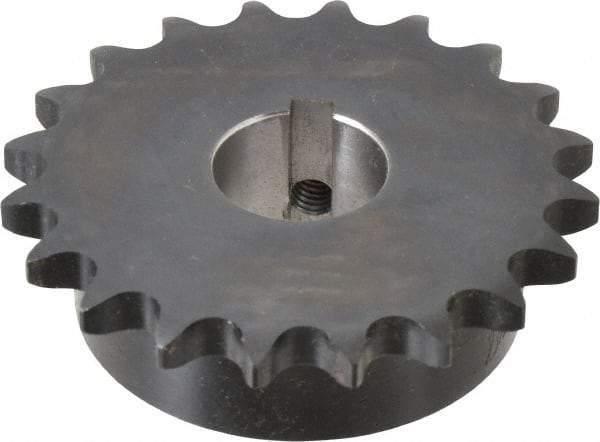 Browning - 20 Teeth, 1/2" Chain Pitch, Chain Size 40, Finished Bore Sprocket - 1" Bore Diam, 3.196" Pitch Diam, 3.45" Outside Diam - USA Tool & Supply