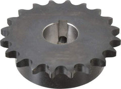 Browning - 20 Teeth, 1/2" Chain Pitch, Chain Size 40, Finished Bore Sprocket - 1" Bore Diam, 3.196" Pitch Diam, 3.45" Outside Diam - USA Tool & Supply