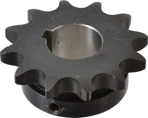 Browning - 12 Teeth, 5/8" Chain Pitch, Chain Size 50, Finished Bore Sprocket - 1" Bore Diam, 2.415" Pitch Diam, 2.7" Outside Diam - USA Tool & Supply