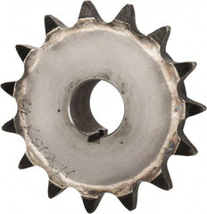 Browning - 15 Teeth, 5/8" Chain Pitch, Chain Size 50, Finished Bore Sprocket - 7/8" Bore Diam, 3" Pitch Diam, 3.32" Outside Diam - USA Tool & Supply