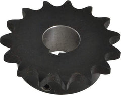 Browning - 15 Teeth, 5/8" Chain Pitch, Chain Size 50, Finished Bore Sprocket - 1" Bore Diam, 3" Pitch Diam, 3.32" Outside Diam - USA Tool & Supply