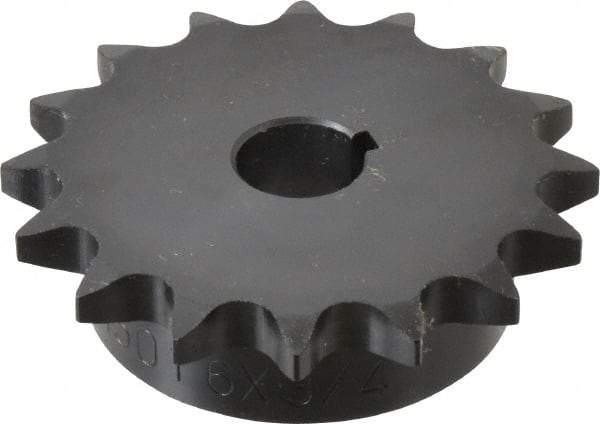 Browning - 16 Teeth, 5/8" Chain Pitch, Chain Size 50, Finished Bore Sprocket - 3/4" Bore Diam, 3.204" Pitch Diam, 3.52" Outside Diam - USA Tool & Supply