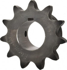 Browning - 11 Teeth, 3/4" Chain Pitch, Chain Size 60, Finished Bore Sprocket - 1-1/4" Bore Diam, 2.662" Pitch Diam, 2.96" Outside Diam - USA Tool & Supply