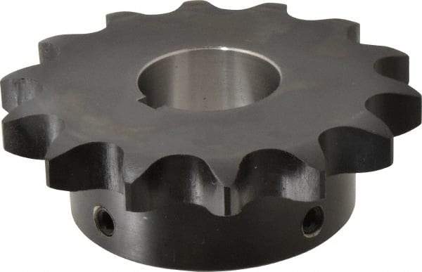 Browning - 14 Teeth, 3/4" Chain Pitch, Chain Size 60, Finished Bore Sprocket - 1-1/4" Bore Diam, 3.371" Pitch Diam, 3.74" Outside Diam - USA Tool & Supply