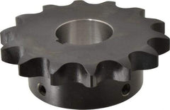Browning - 14 Teeth, 3/4" Chain Pitch, Chain Size 60, Finished Bore Sprocket - 1-1/4" Bore Diam, 3.371" Pitch Diam, 3.74" Outside Diam - USA Tool & Supply