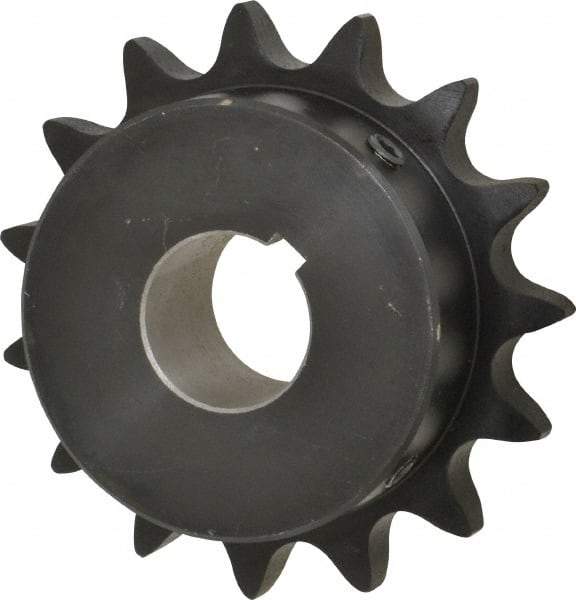 Browning - 15 Teeth, 3/4" Chain Pitch, Chain Size 60, Finished Bore Sprocket - 1-1/8" Bore Diam, 3.607" Pitch Diam, 3.98" Outside Diam - USA Tool & Supply
