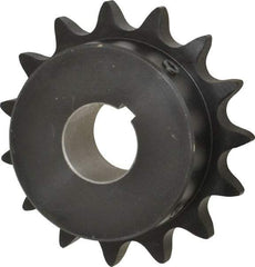 Browning - 15 Teeth, 3/4" Chain Pitch, Chain Size 60, Finished Bore Sprocket - 1-1/8" Bore Diam, 3.607" Pitch Diam, 3.98" Outside Diam - USA Tool & Supply