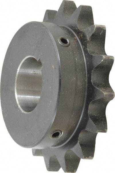 Browning - 15 Teeth, 3/4" Chain Pitch, Chain Size 60, Finished Bore Sprocket - 1-1/4" Bore Diam, 3.607" Pitch Diam, 3.98" Outside Diam - USA Tool & Supply