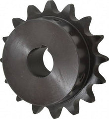 Browning - 16 Teeth, 3/4" Chain Pitch, Chain Size 60, Finished Bore Sprocket - 1" Bore Diam, 3-27/32" Pitch Diam, 4.22" Outside Diam - USA Tool & Supply