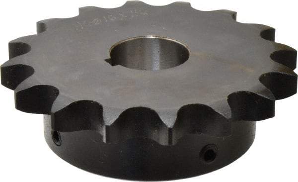 Browning - 16 Teeth, 3/4" Chain Pitch, Chain Size 60, Finished Bore Sprocket - 1-1/8" Bore Diam, 3-27/32" Pitch Diam, 4.22" Outside Diam - USA Tool & Supply