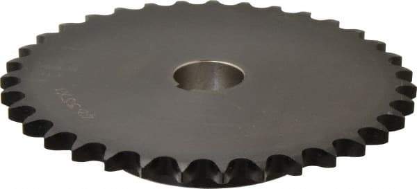 Browning - 35 Teeth, 1/2" Chain Pitch, Chain Size 40, Finished Bore Sprocket - 1" Bore Diam, 5-37/64" Pitch Diam, 5.86" Outside Diam - USA Tool & Supply