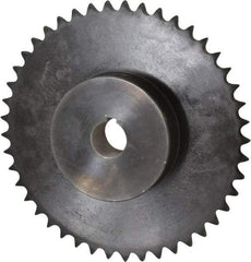 Browning - 45 Teeth, 1/2" Chain Pitch, Chain Size 40, Finished Bore Sprocket - 1" Bore Diam, 7.168" Pitch Diam, 7.45" Outside Diam - USA Tool & Supply