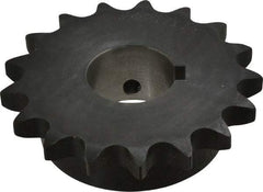 Browning - 17 Teeth, 3/4" Chain Pitch, Chain Size 60, Finished Bore Sprocket - 1-1/2" Bore Diam, 4.082" Pitch Diam, 4.46" Outside Diam - USA Tool & Supply