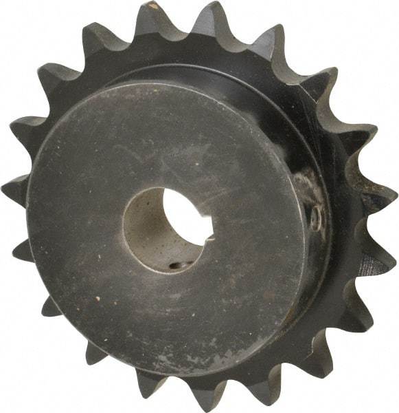 Browning - 19 Teeth, 3/4" Chain Pitch, Chain Size 60, Finished Bore Sprocket - 1" Bore Diam, 4.557" Pitch Diam, 4.95" Outside Diam - USA Tool & Supply